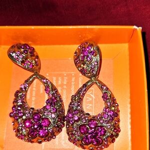 Elegant Gold and Pink Crystal Earrings
